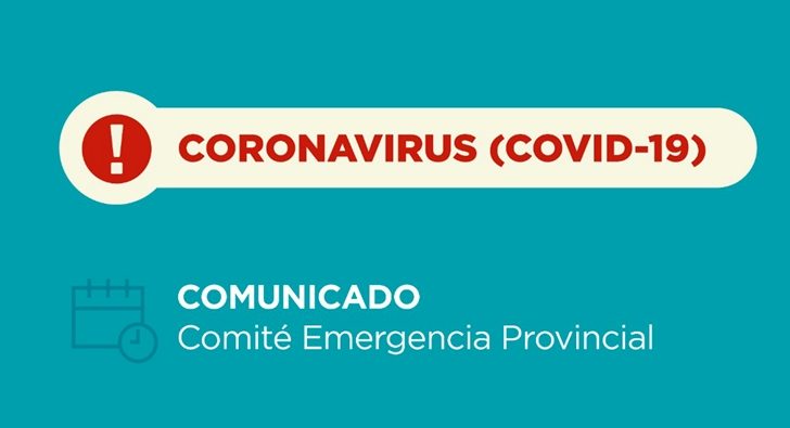 Coronavirus: nuevo comunicado del Comité de Emergencia Provincial