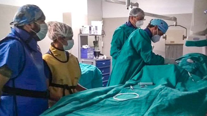 Por primera vez se realizó una angioplastia coronaria en el Castro Rendón