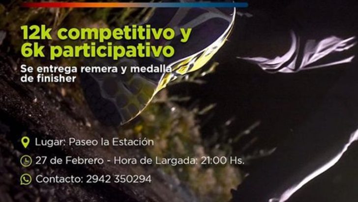 Zapala tendrá su carrera nocturna de 12 y 6 kilómetros